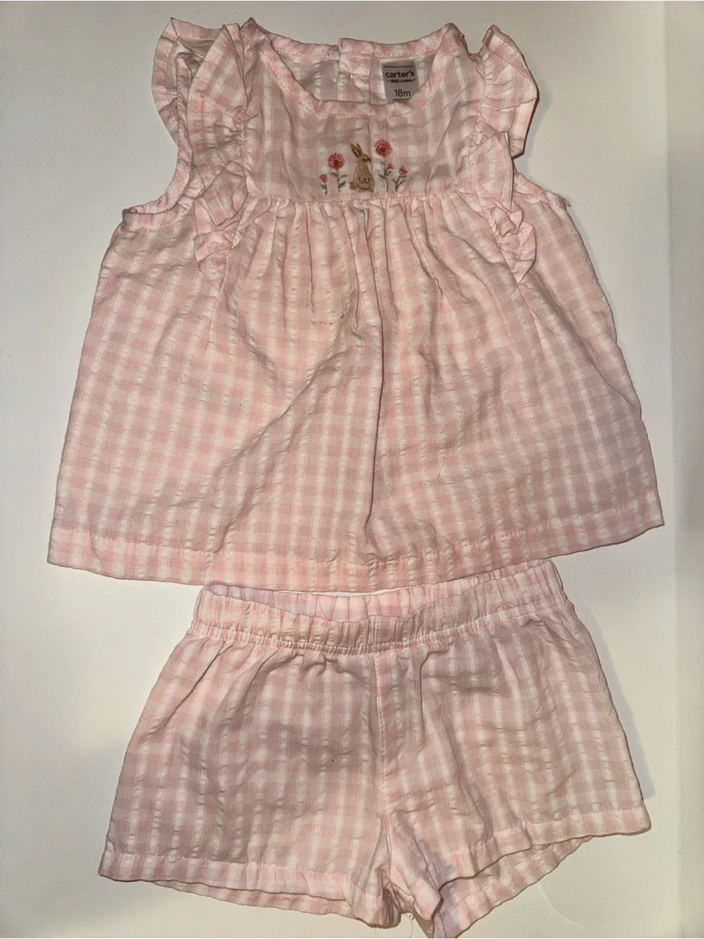 Pink Gingham Ruffle Baby Two-Piece Set - Picture 2 of 4